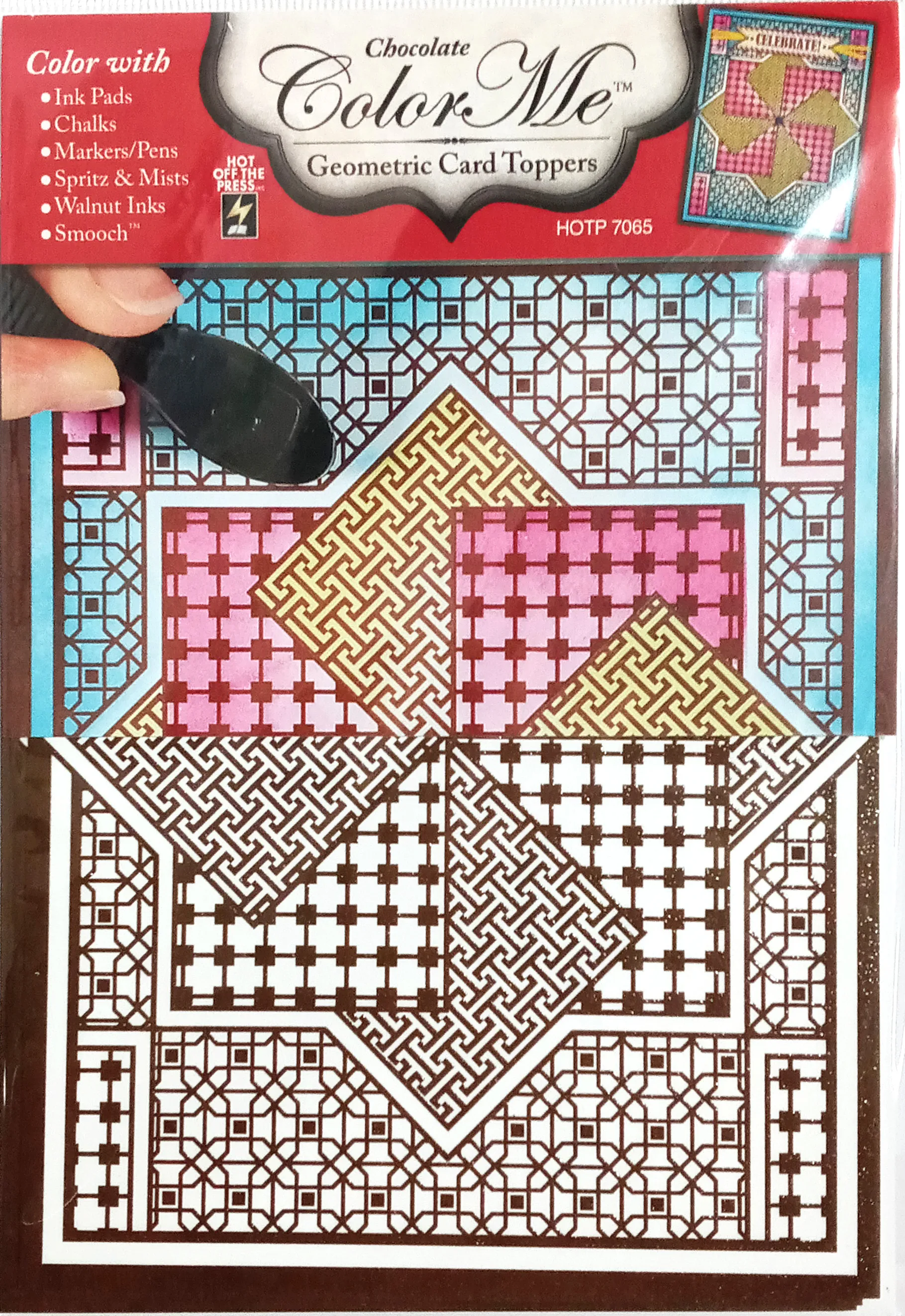 Color Me&trade; Chocolate Geometrics Card Toppers &mdash; 8 Sheets