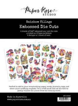 Rainbow Village Embossed Die-Cuts