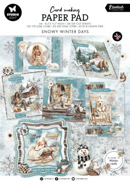 Snowy Winter Days Card making Pad, 14 die-cut sheets
