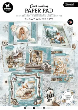 Snowy Winter Days Card making Pad, 14 die-cut sheets