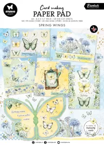 Spring Wings Card Making Paper Pad, 12 die-cut sheets