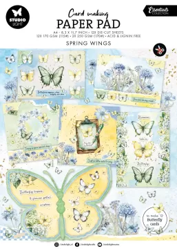 Spring Wings Card Making Paper Pad, 12 die-cut sheets