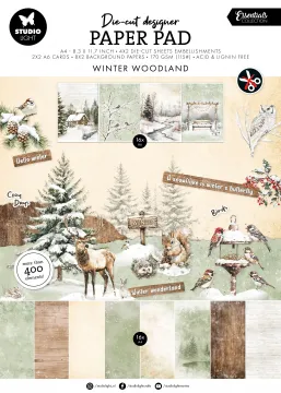 Winter Woodland Die-Cut Paper Pad, 16 sheets & 400 die-cuts