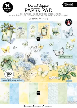 Spring Wings Paper Pad, 400 die-cuts & papers