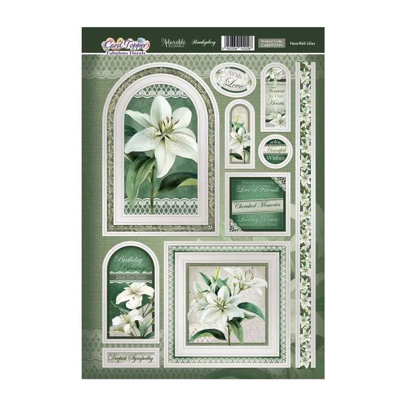 Heartfelt Lilies Card Topper Sheet