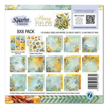 Honey Fields 8x8 Papers & Die-Cuts, 12 sheets