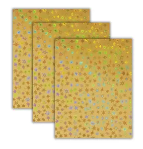 Stars Gold Holographic 8.5X11 Cardstock, 3 sheets