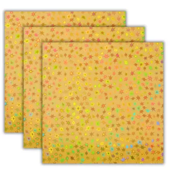 Gold Stars Holographic 12x12 Cardstock, 3 Sheets
