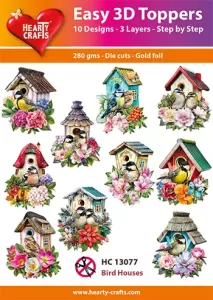 Bird Houses 3D Toppers, 30 pieces