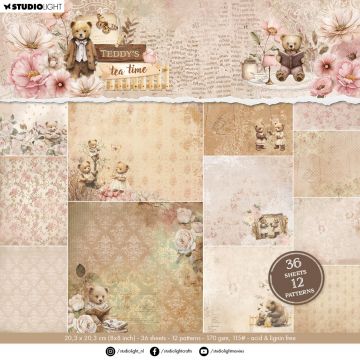 Teddy's Tea Time 8x8 Papers, 36 sheets