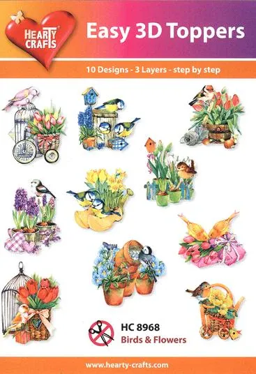 Birds & Flowers 3D Toppers, 30 pieces