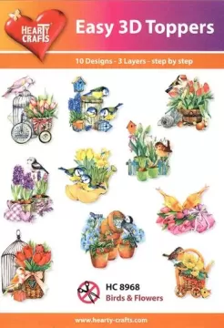 Birds & Flowers 3D Toppers, 30 pieces