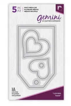 Loving Tags Cutting Dies, 5 pieces, tag is 1 7/8"x3"