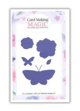 Butterflies & Flowers Cutting Dies, 5 pieces, butterfly - 2 3/8"x1 1/2"