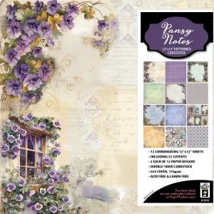 Pansy Notes 12x12 Patterned Cardstock