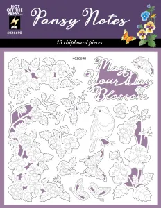 Pansy Notes Chipboard