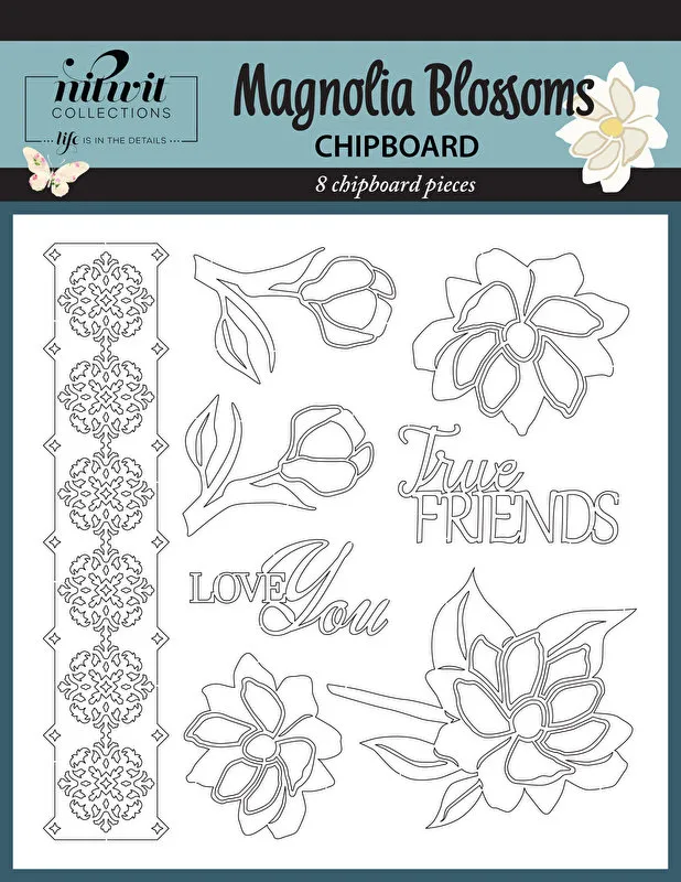 Magnolia Blossoms Chipboard