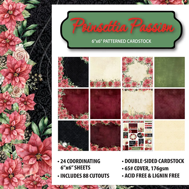 Poinsettia Passion 6x6 Patterned Cardstock