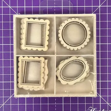 Frames Laser Cut Wooden Shapes, 20 pieces