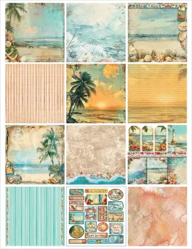 Coastal Nostalgia 6x6 Patterned Cardstock VIP - May