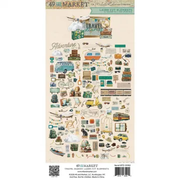 Travel Diaries Laser Cuts, 164 pieces