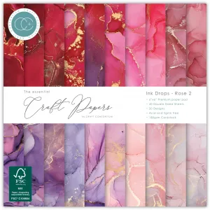 Ink Drops Rose 2--6x6 Papers, 40 sheets