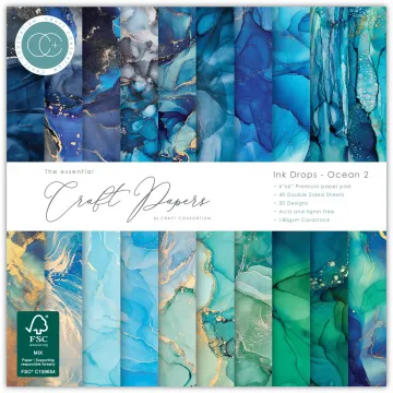 Ink Drops Ocean 2--6x6 Papers, 40 sheets