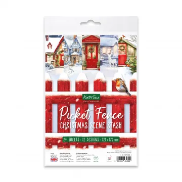 Picket Fence Christmas Scene Stash, 24 sheets