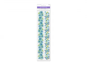 Blue Hibiscus & Butterfly Borders, two 12" pieces 