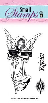 Rejoice Angel Small Stamp 3x2