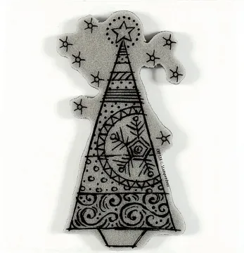 Tinsel Tree Jumbo Cling Rubber Stamp
