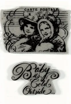 Cold Outside Cling Rubber Stamp