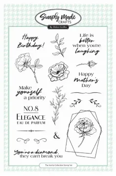 The Vanity Collection Sentiments  A5 Stamp Set  by Simply Made Crafts