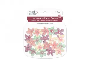 Pastel Paper Flowers, 20 pieces