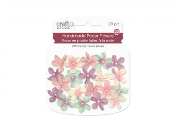 Pastel Paper Flowers, 20 pieces