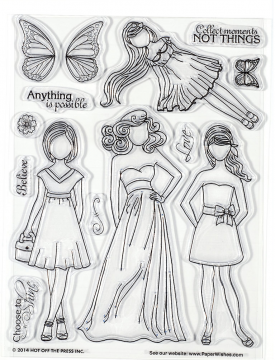 Paper Dolls Stamps 6"x8"