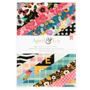 April & Ivy Single-Sided Paper Pad 6x8, 36 Sheets