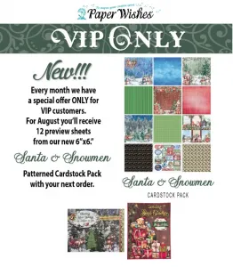 Santa & Snowmen 6x6 Patterned Cardstock VIP - August