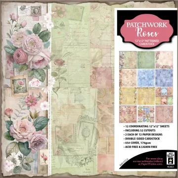 Patchwork Roses 12x12 Patterned Cardstock