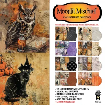 Moonlit Mischief 8x8 Papers, 16 sheets, limited edition