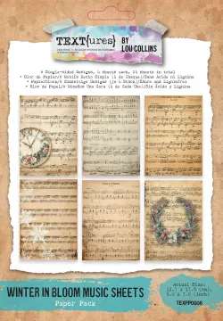 Winter in Bloom Music Sheets 5x7 Paper Pack, 24 sheets