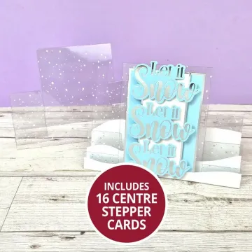 Snowfall Acetate Stepper Cards & Envelopes, 16 each