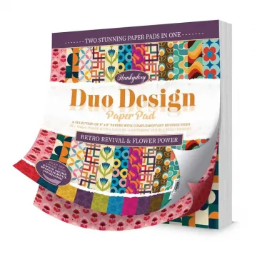 Retro Revival & Flower Power Duo Design Paper Pad, 48 sheets