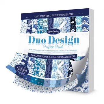 Timeless Blues & Classic Quatrefoil Duo Design Paper Pad, 48 sheets