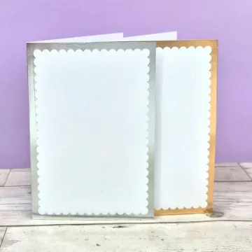 Scalloped Foiled Edge Card Blanks & Envelopes - 7"x5", 6 of each