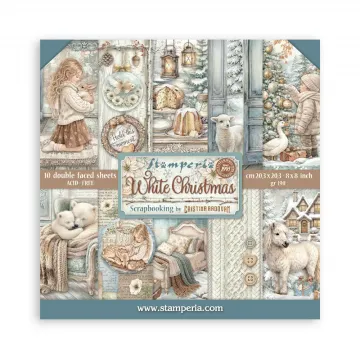 White Christmas 8x8 Papers, 10 sheets