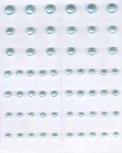 Light Blue self-adhesive Pearls, 58 pieces