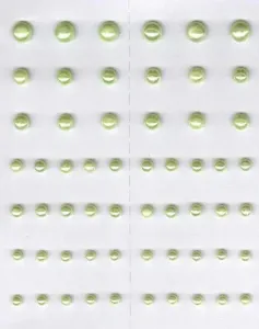 Light Green self-adhesive Pearls, 58 pieces