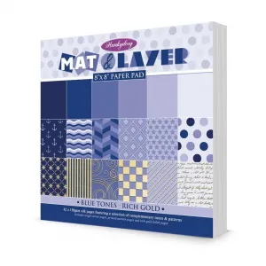 Mat & Layer Paper Pad Blue Tones - Rich Gold