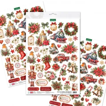 Nostalgic Christmas Die-Cut Embellishments, 39 die-cuts per sheet
